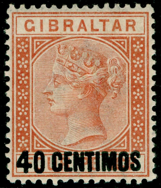 GIBRALTAR SG19, 40c on 4d Orange Brown, LH MINT. Cat £55.