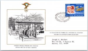 HISTORY OF AVIATION TOPICAL FIRST DAY COVER SERIES 1978 - ROMANIA 55b