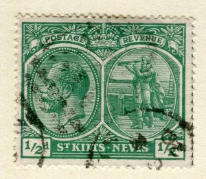 ST.KITTS; 1920s early GV issue fine used Columbus issue 1/2d. value