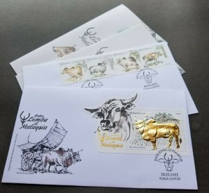 Malaysia Year Of The Ox Cattle Breeds 2021 Lunar Cow (FDC) *odd *gold *unusual