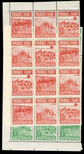 Australia #252a,255a Cat$62, 1953 Food Production, set of two in se-tenant bl...