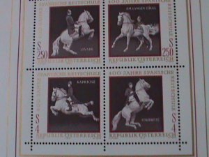 AUSTRIA-1972-SC#929 400TH ANNIV: SPANISH RIDING SCHOOL-VIENNA-MNH SHEET-VF