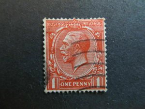 A4P9F98 Great Britain 1924-26 WMK Block Cypher 1d Used-