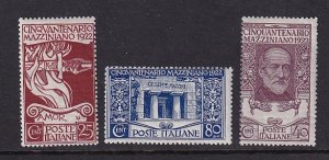 Italy    #140-142  MH  1922  Mazzini