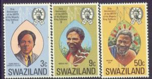 SWAZILAND 211-13 MNH 1974 King's 75th Birthday