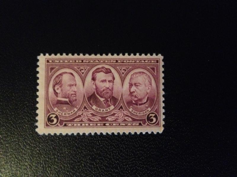 US Scott #787 Sherman, Grant & Sheridan, MINT, FINE, NH, OG  SCV $0.40