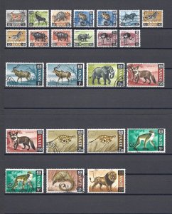 KENYA 1966 SG 20/35, 23a/33a (less 21a/22b) USED Cat £70