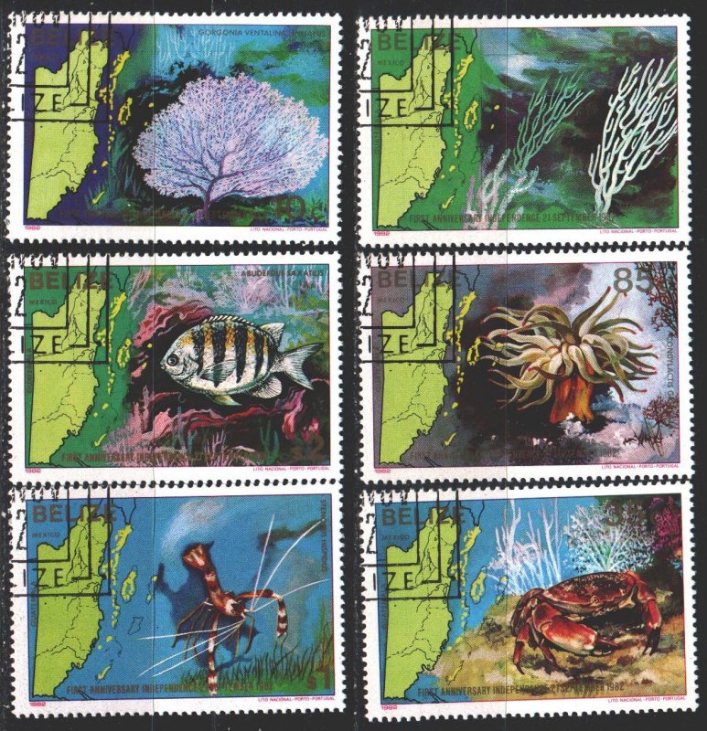 Belize. 1982. 654-59. Marine fauna, fish. USED.