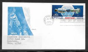 #1570 FDC Artmaster Cachet Apollo Soyuz (my3636)