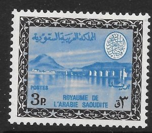 SAUDI ARABIA SG780 1969 3p BLUE & BLACKISH-BROWN MTD MINT (p)