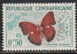 1961 Central African Rep - Sc 4 - MH VF - 1 single - Butterflies