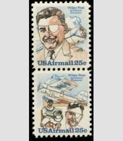 U.S.#C96a Wiley Post Mixed Vert. Pair (C95-96), MNH.