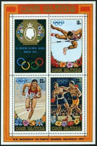 Cook Isl 329a,B29,MNH. Olympics Munich-1972.Pierre de Coubertin,High jump,Boxing