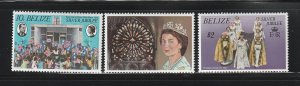 Belize 383-385 Set MH Queen Elizabeth