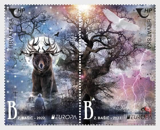 Croatia 2022 Europa CEPT Stories and Myths Strip of 2 stamps MNH