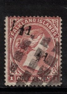 Falkland Islands #19d (SG #13a) Used Fine Unsevered Pair With Vertical Crease