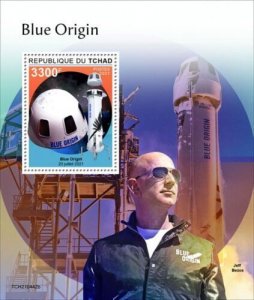 2020/10- CHAD- BLUE ORIGIN        1V complet set    MNH ** T