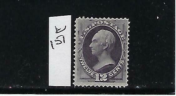 US #151 1870-71 12 CENTS (HENRY CLAY-DULL VIOLET) - MINT NO GUM