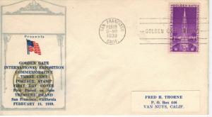 Philatelic Press FDC No Sponsor Unsigned 852-71 Golden Gate Int. Exposition 1939