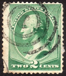 1887, US 2c, Washington, Used, Sc 213