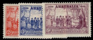 AUSTRALIA GVI SG193-195, 1937 150th anniv of NSW set, LH MINT. Cat £40.