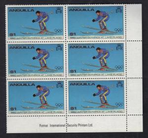 Anguilla   #379   MNH  1980  Olympic games Lake Placid block of 6  1$