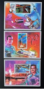 Djibouti 1985 Mi. Bl. 117 - 119 telecommunications Ariane rocket Space Satellite