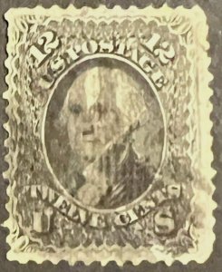 Scott#: 97 - George Washington 12C 1867 Used/NH F Grill w/2023 PSE cert