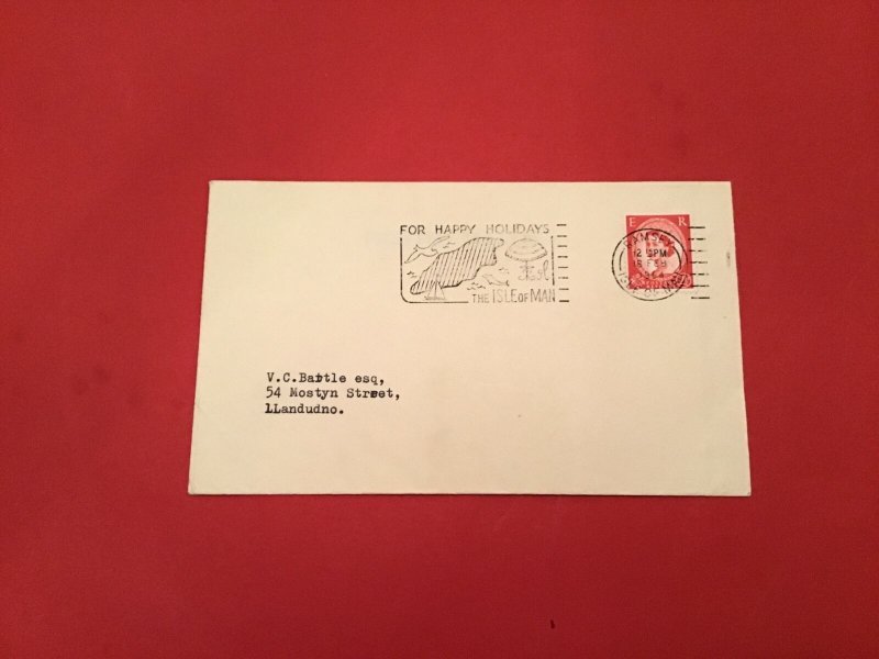 Britain Isle of Man For Happy Holidays 1964  Slogan Cancel Stamp Cover R36015