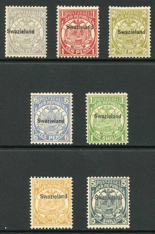 Swaziland SG1/8 Basic set of 7 Fresh M/Mint