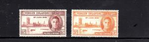 VIRGIN ISLANDS #88-89  1946  PEACE ISSUE  MINT VF LH O.G  a