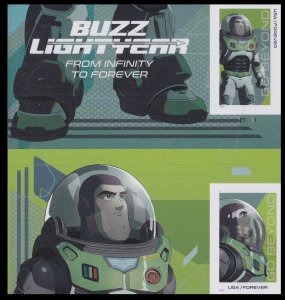 US 5712a 5709a Go Beyond Buzz Lightyear imperf NDC horz gutter pair L MNH 2022