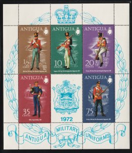 1972 Antigua Sc# 287a m/s - Regimental Military Uniforms. MNH Cv$7.50