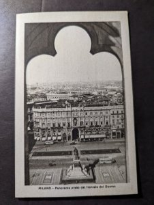 1935 Italy RPPC Postcard Cover Milan Local Use Panoramic View