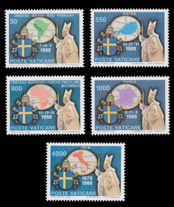 VATICAN CITY STAMP. SCOTT # 845 - 849. YEAR 1989. UNUSED.