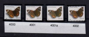 (9) Common Buckeyes 4000, 4001, 4001a & 4002 MNH VF