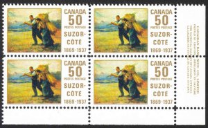 Canada Sc# 492 MNH PB LR 1969 50¢ multicoloured Return from the Harvest Field