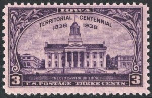 SC#838 3¢ Iowa Territory (1938) MNH