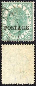 Natal SG84 1/- Green Opt POSTAGE Cat 8 pounds