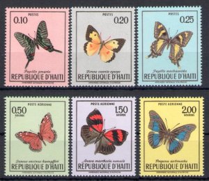 1969 Haiti Republic - Yvert Catalog No. 651/53 + Airmail 1430/32 - Butterflies -