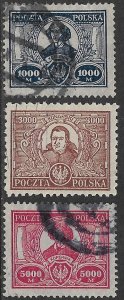 POLAND 1923 Nicolaus Copernicus & Father Konarski Set Sc 192-194 VFU