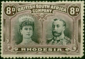 Rhodesia 1910 8d Grey-Purple & Dull Purple SG185a P.13.5 Fine MM