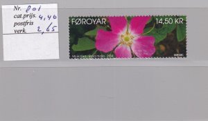 SA03 Faroe Islands 2014 SEPAC Issue - Flowers mint stamp