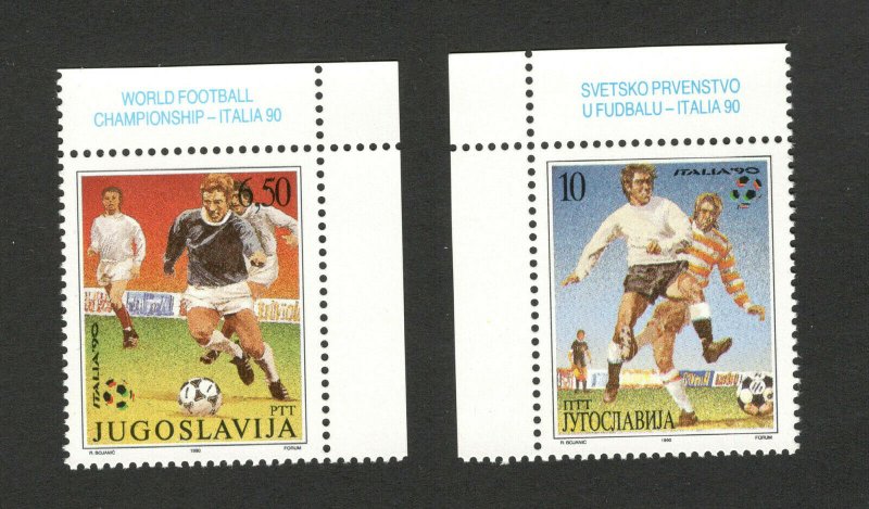 YUGOSLAVIA-MNH-SET-WORLD FOOTBALL CHAMPIONSHIP-ITALY-SOCCER-1990.