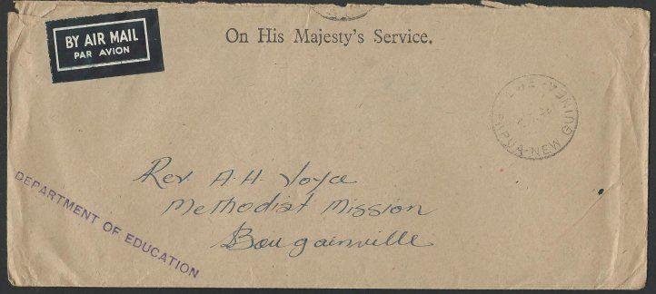 PAPUA NEW GUINEA 1948 OHMS airmail cover LAE to Bougainville...............56441