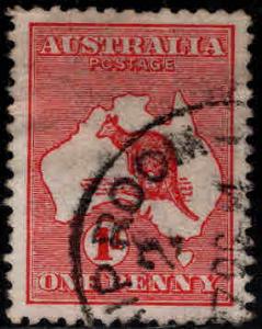 AUSTRALIA  Scott 2  Kangaroo Map stamp