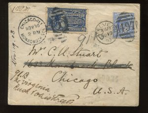 E6 Special Delivery Used on 1903 Cover From Malvern England to Chicago LV6455