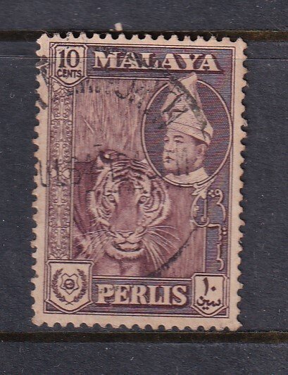 Malaya Perlis 1957 Sc 34a 10c Maroon color Used