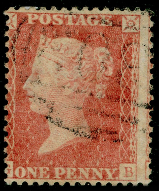 SG38, 1d pale red PLATE 63, LC14, FINE USED. Cat £50+. 