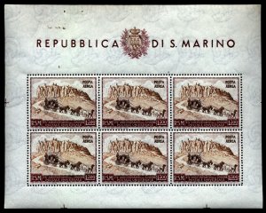 San Marino Scott C75a mi 456Kb UPU perforated Souvenir sheet Mint NH $425.00